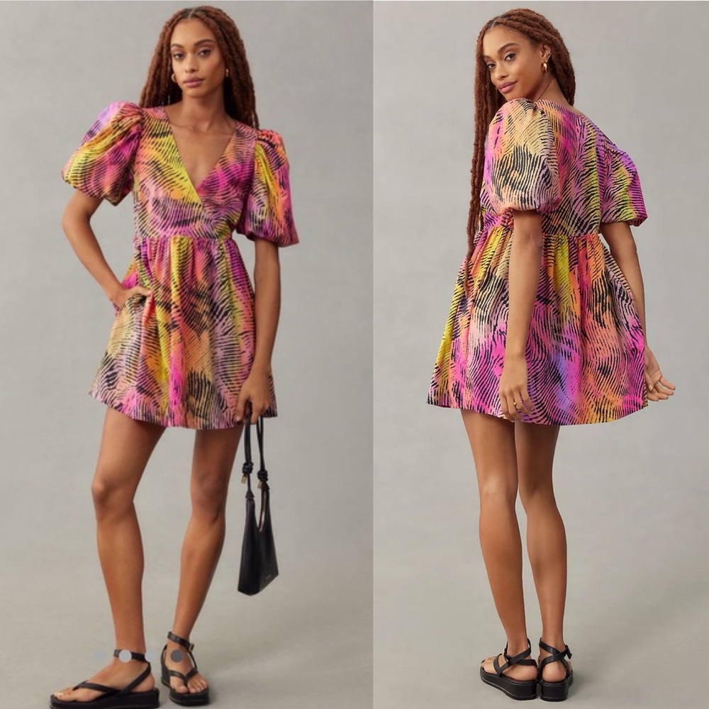Anthropologie Plenty by Tracy Reese Puff-Sleeve Babydoll Dress